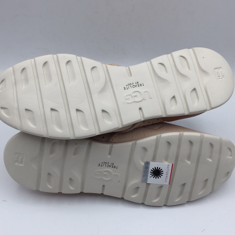 UGG Tye Leather Pink Perforated Leather Sneakers - Picture 4 of 7